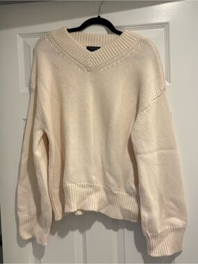 Rag&Bone Women's Cream V-Neck Knit Sweater